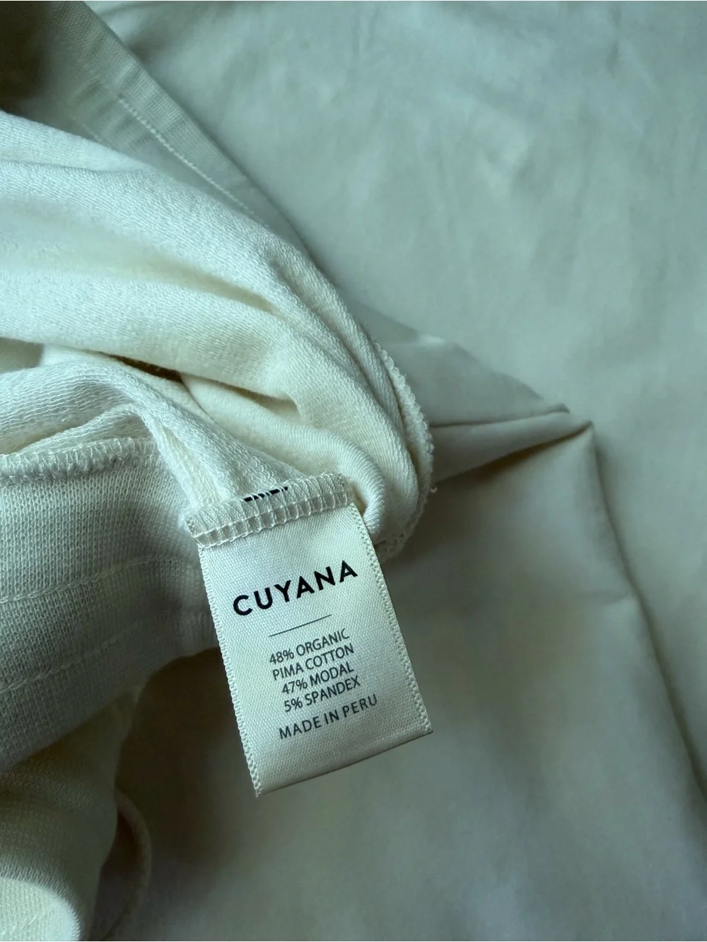 Cuyana Cream Pima Cotton Modal Wide Leg Lounge Pants M